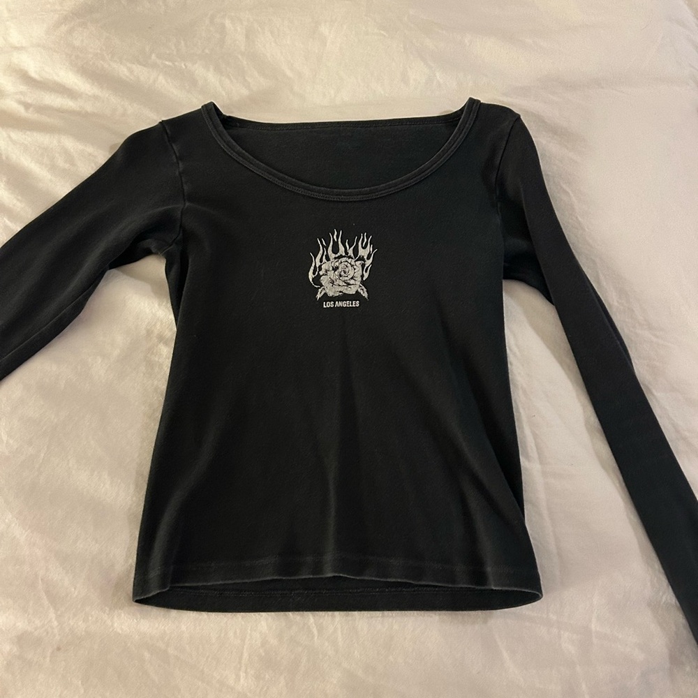 Brandy Melville Black Long Sleeve Top